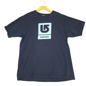 Burton Snowboard‎ T Shirt Mens Navy Blue Logo Graphic Tee Medium